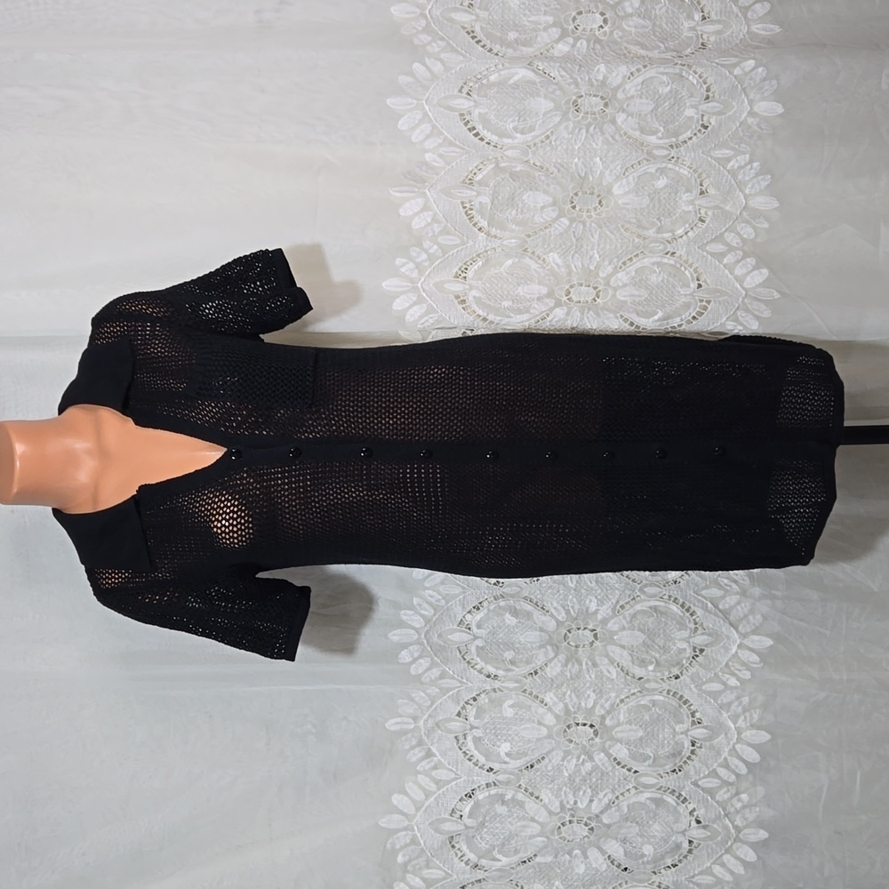 Haute Hippie Long Black Knit Cardigan size Medium NWT